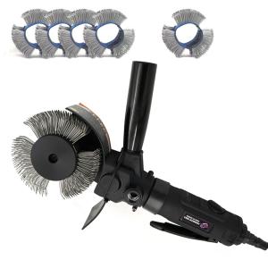 Pneumatic steel wire brush rust removal, polishing, and grinding